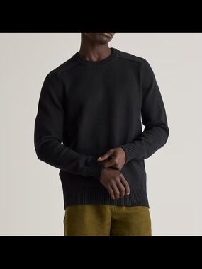 Quince | 100% Organic Cotton Black Crewneck Men's Sweater
